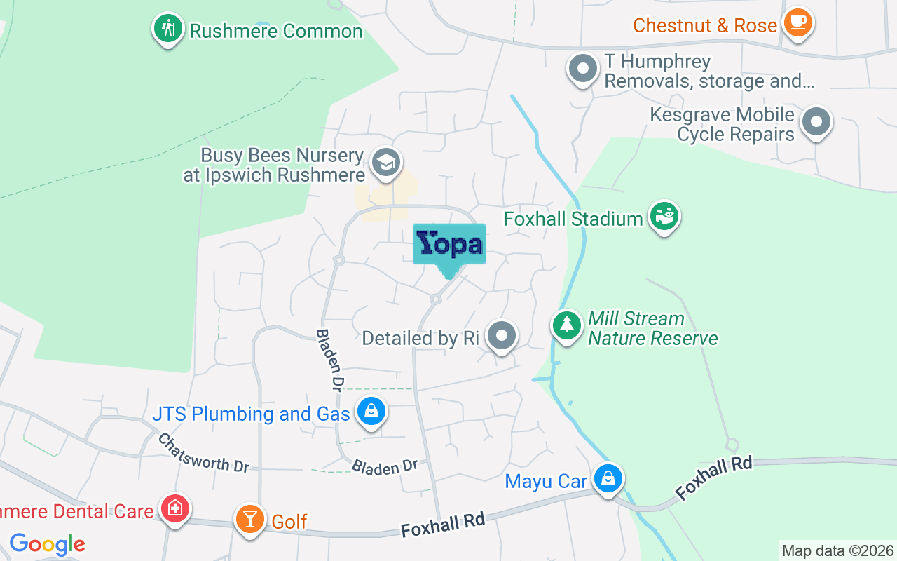 Map showing the location of IP4 5PQ