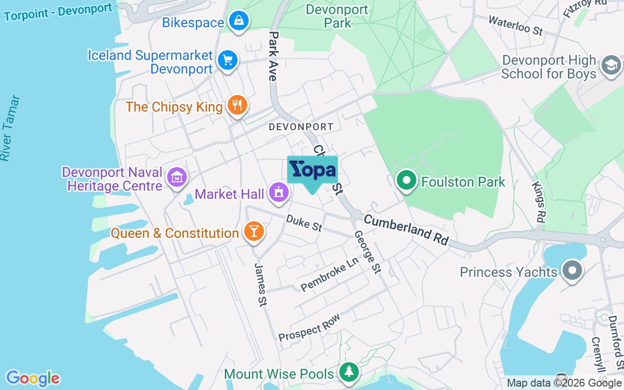 Map showing the location of PL1 4GW