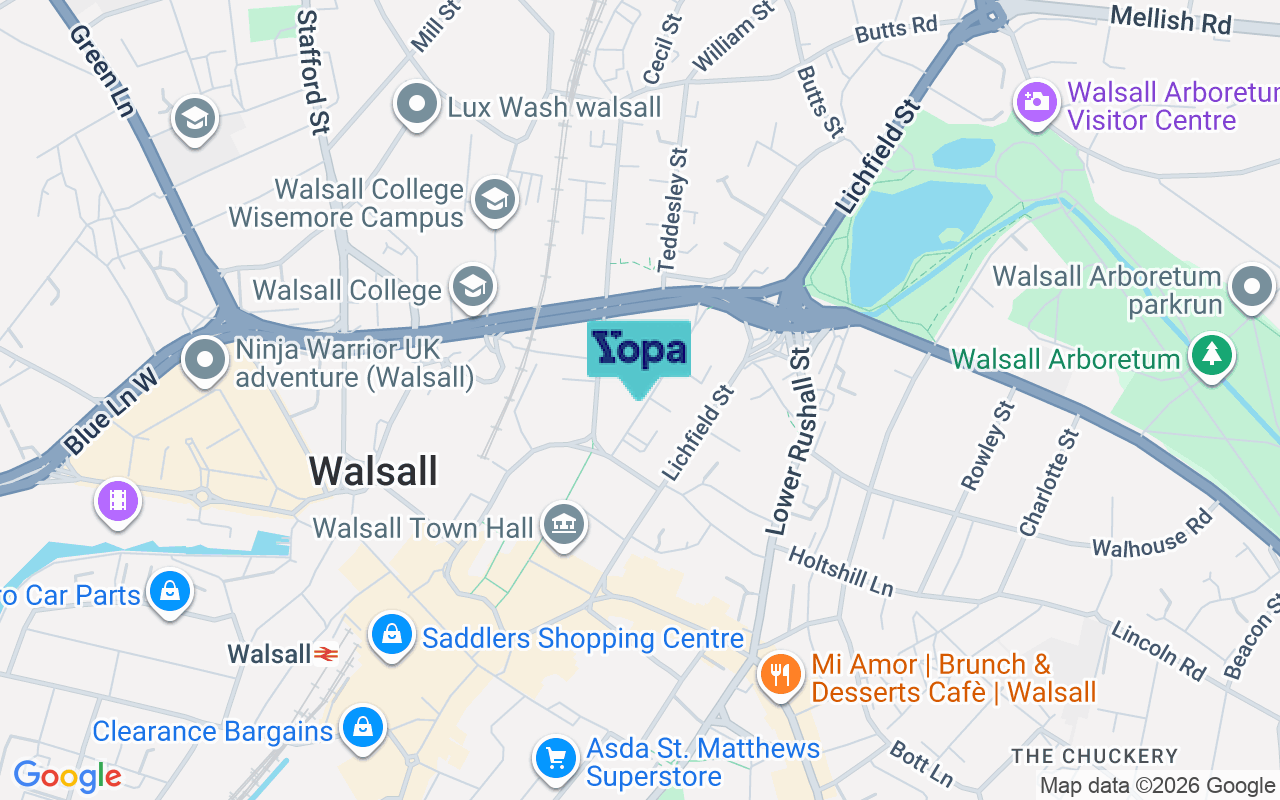 Map showing the location of WS1 1XA