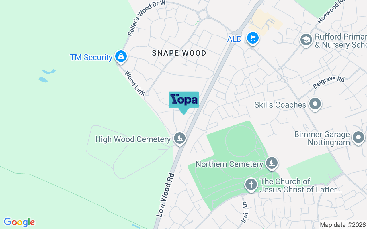 Map showing the location of NG6 7GE