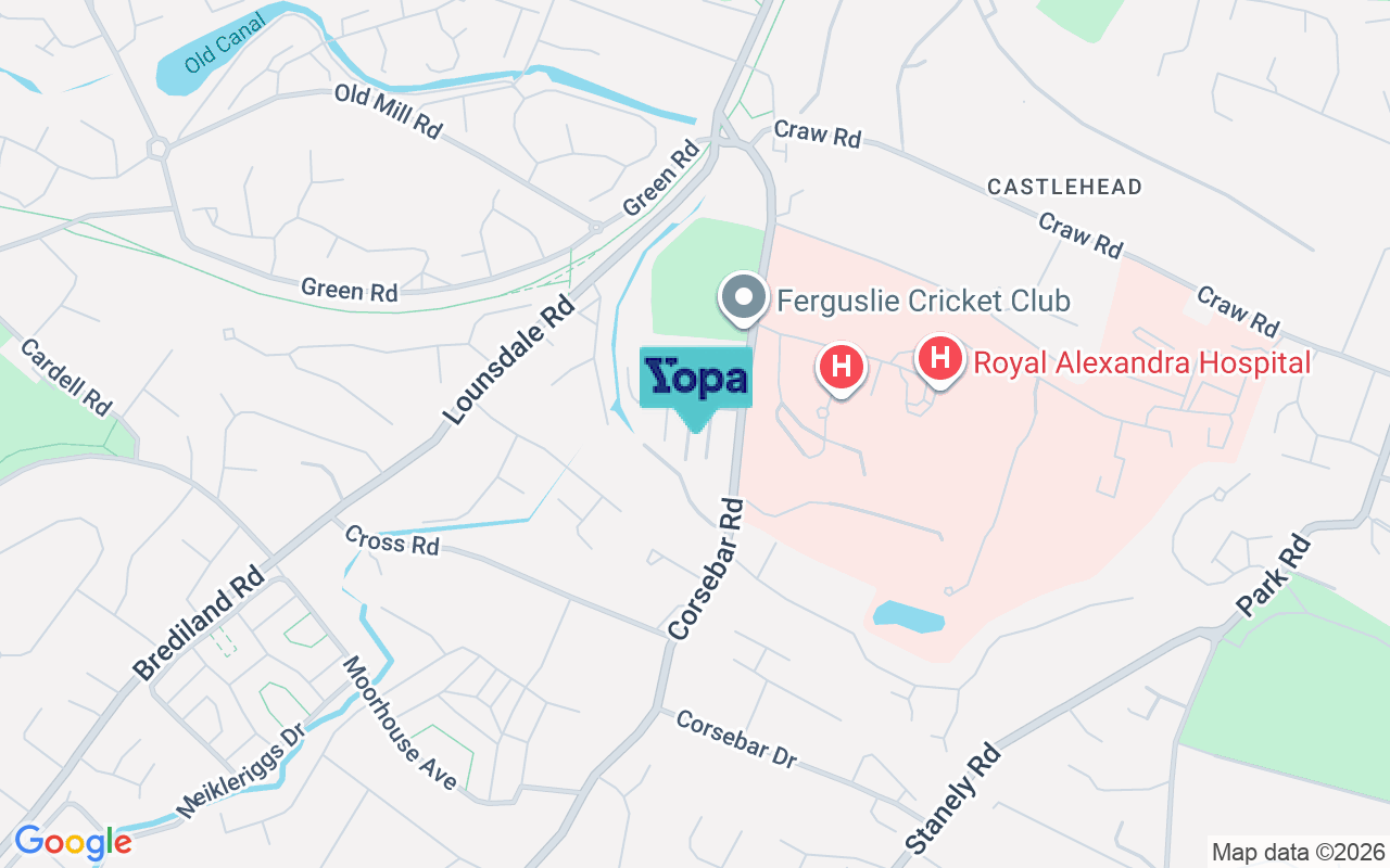 Map showing the location of PA2 9PR