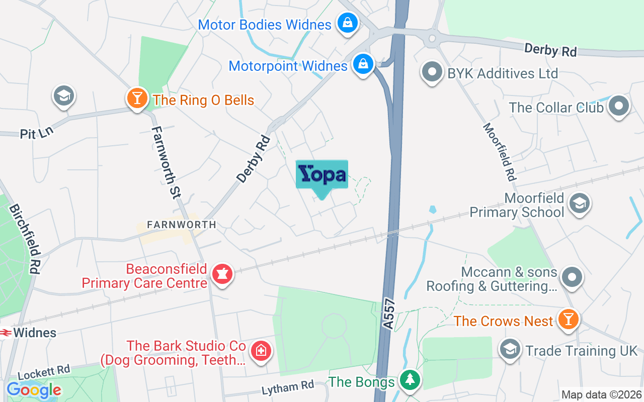 Map showing the location of WA8 9BY