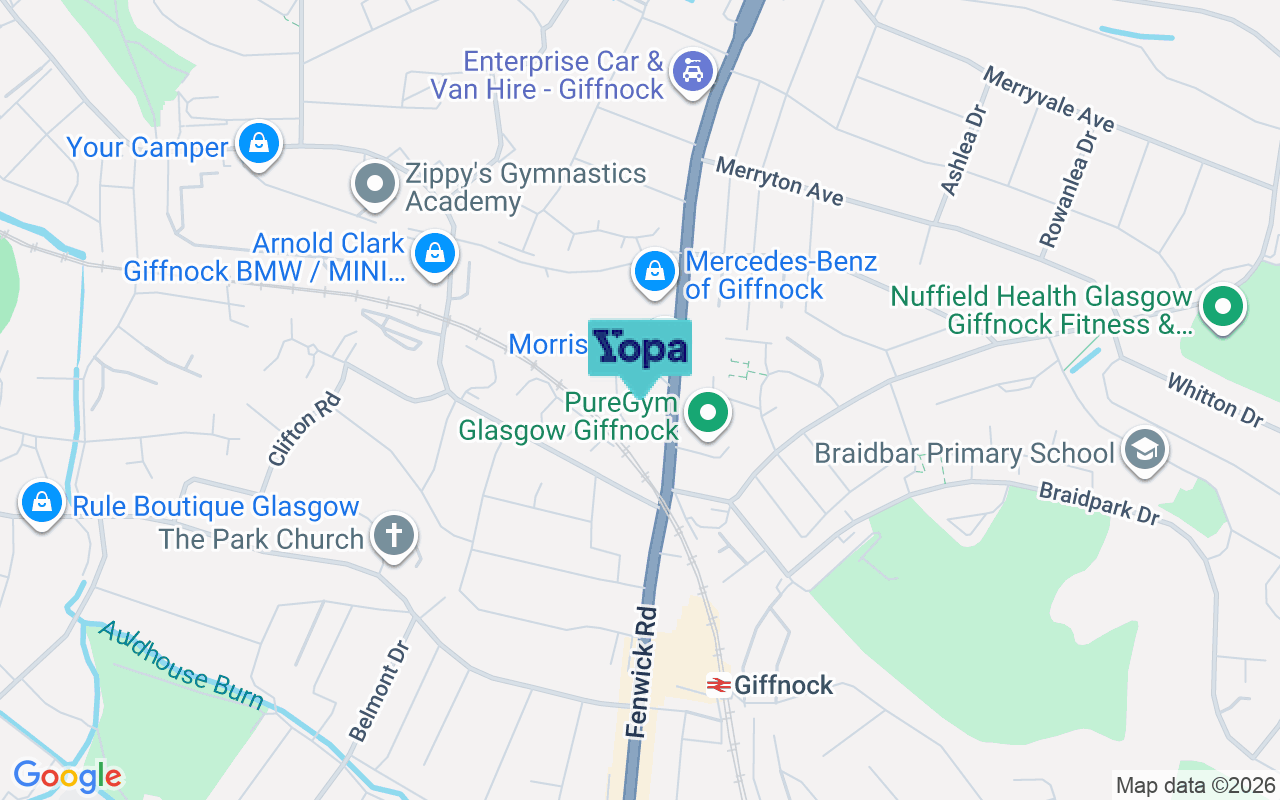 Map showing the location of G46 6AA