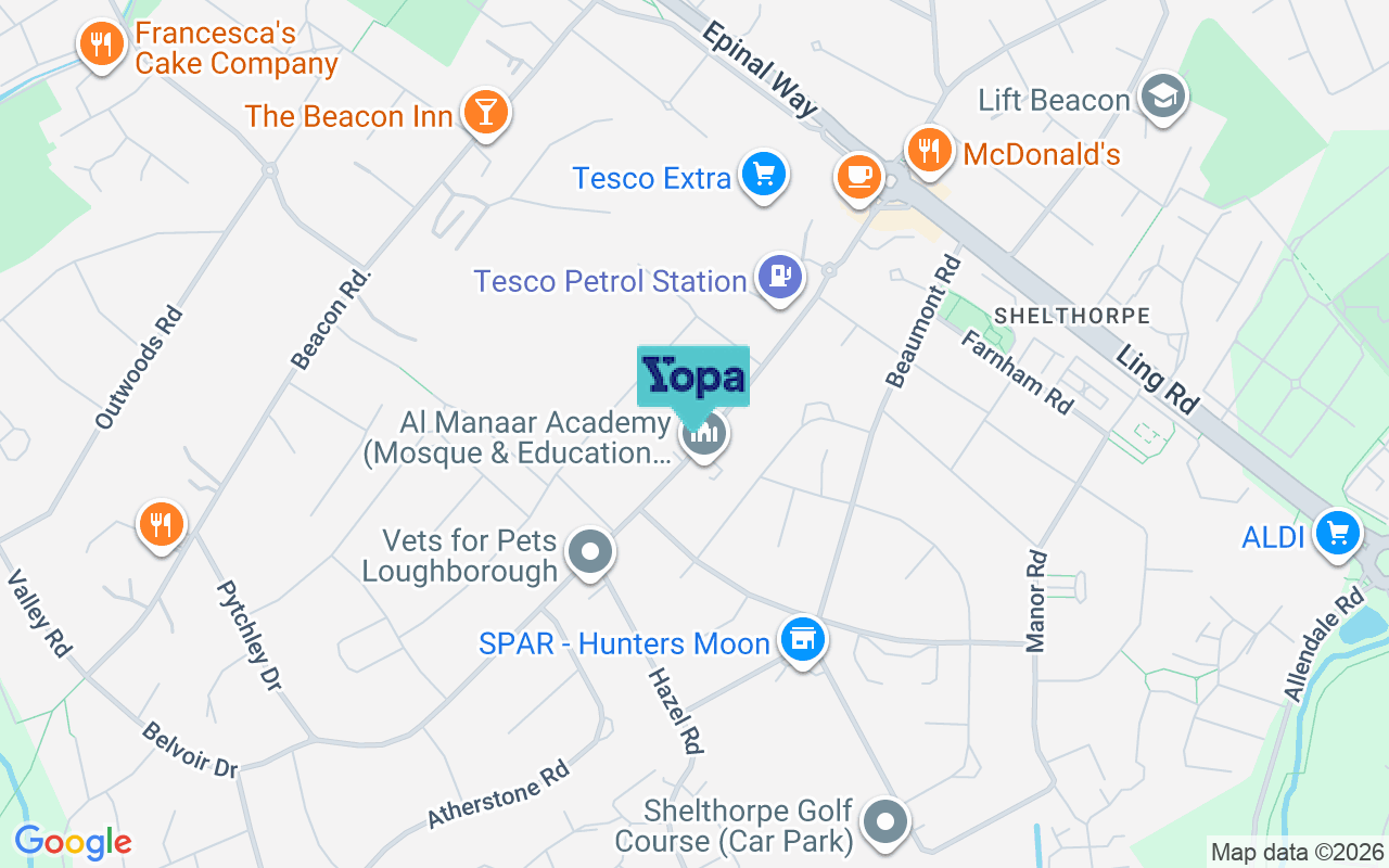 Map showing the location of LE11 2HF
