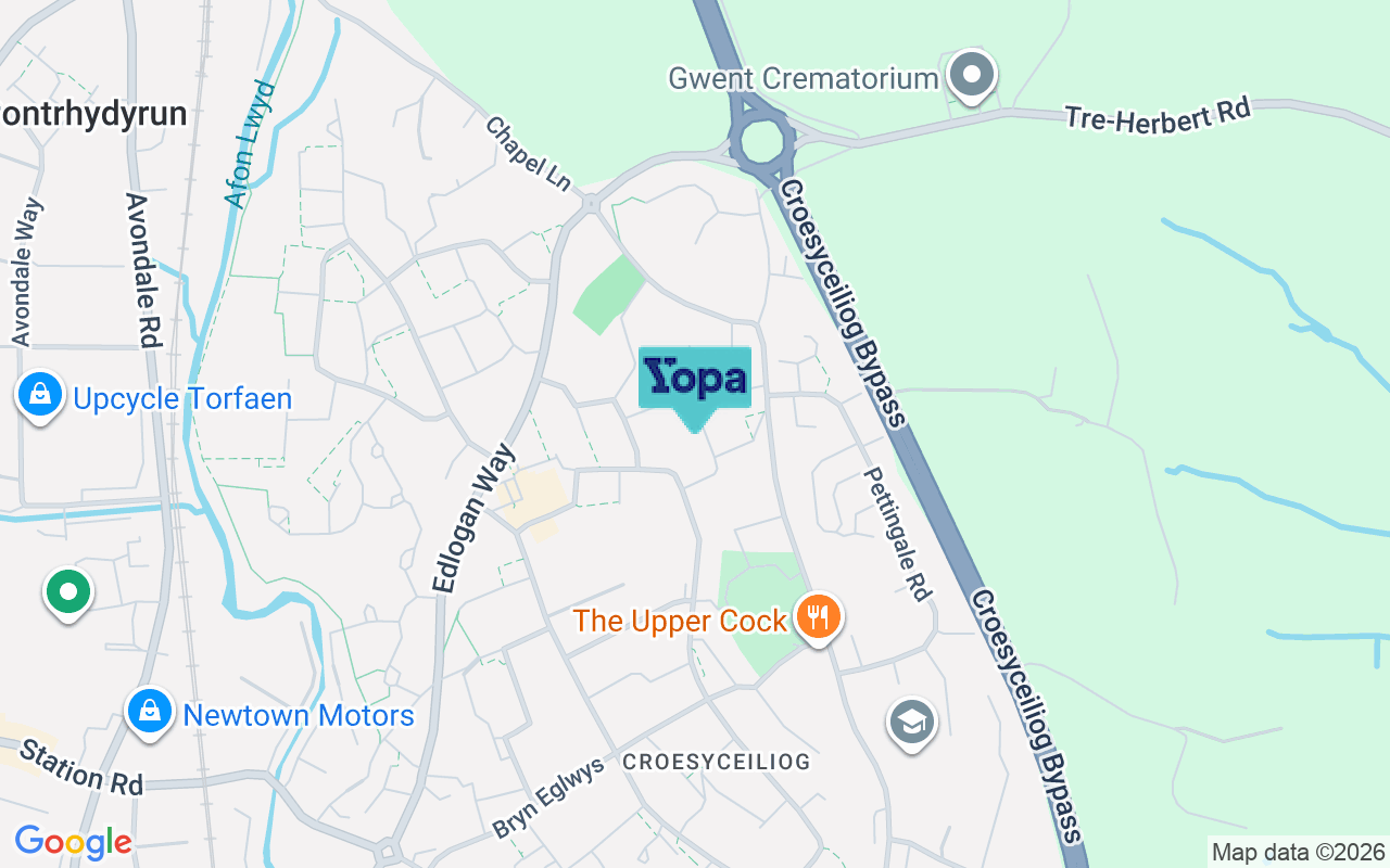 Map showing the location of NP44 2NG