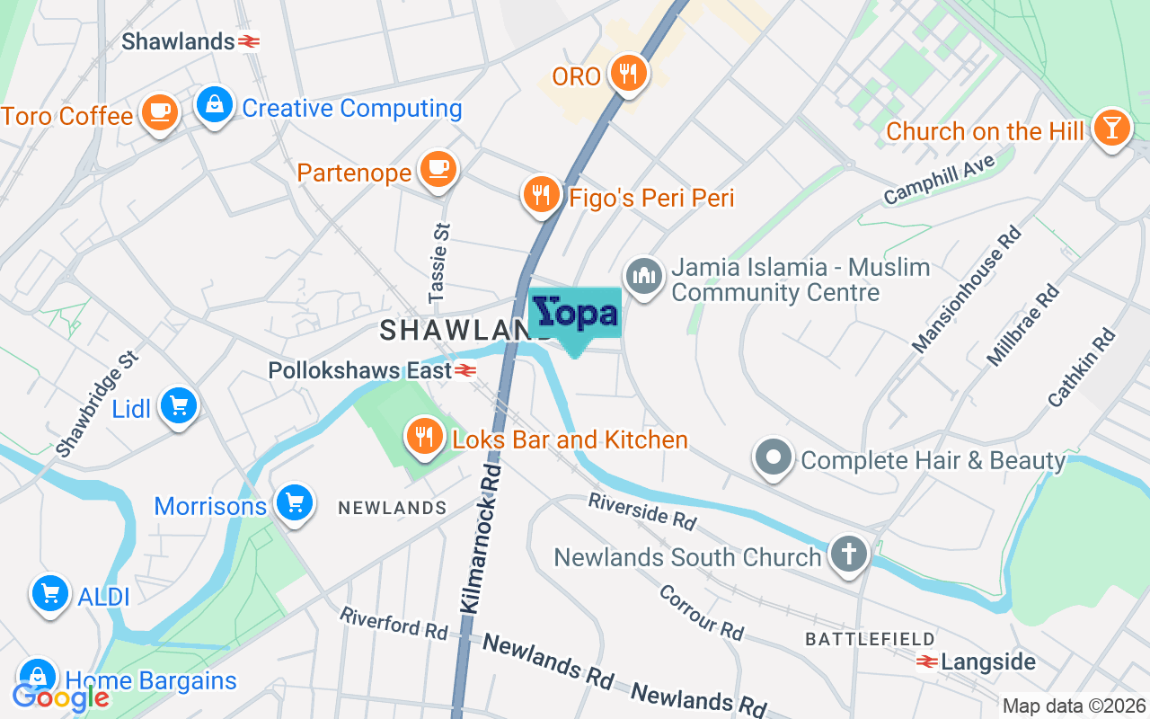 Map showing the location of G41 3JH