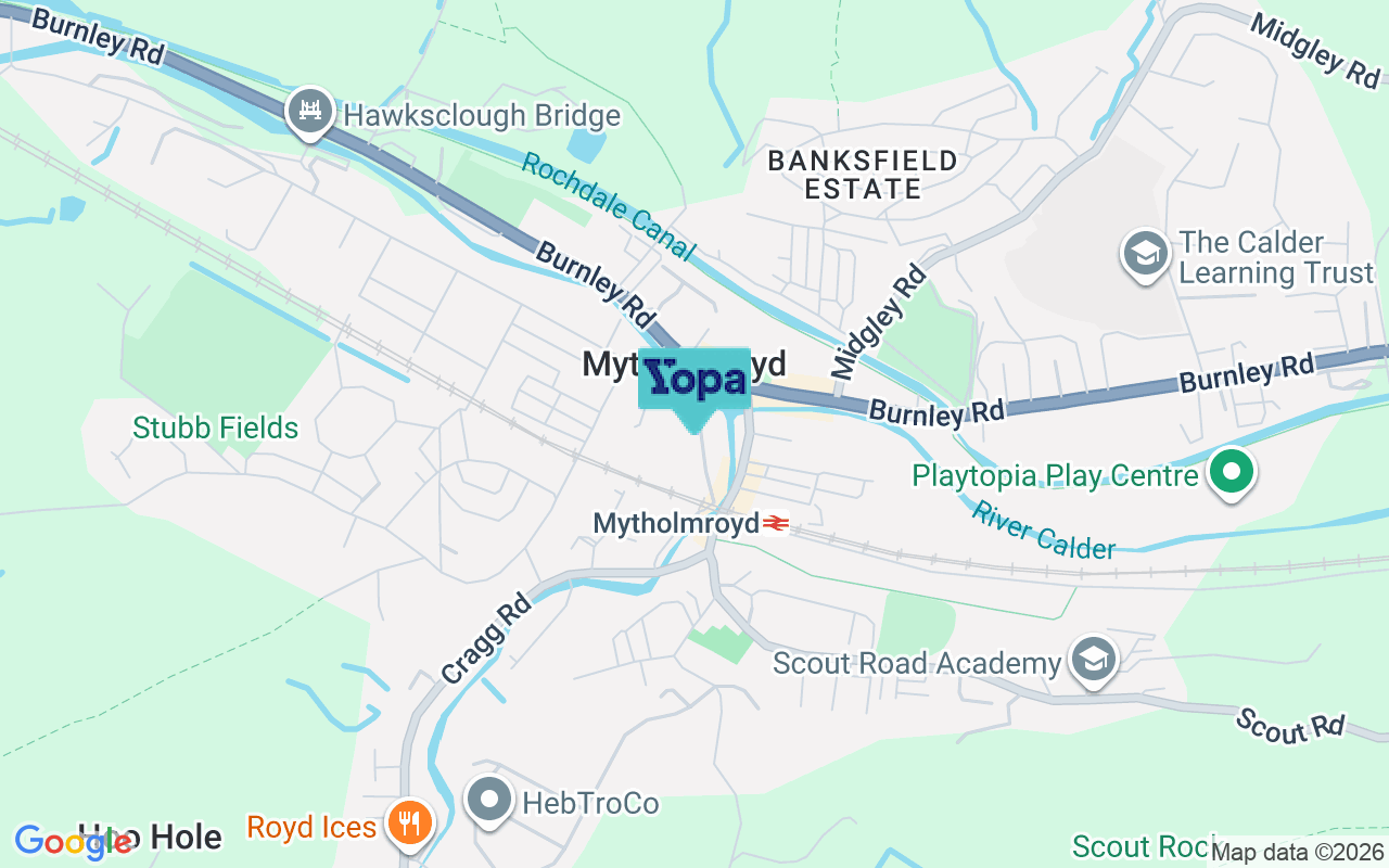 Map showing the location of HX7 5DY