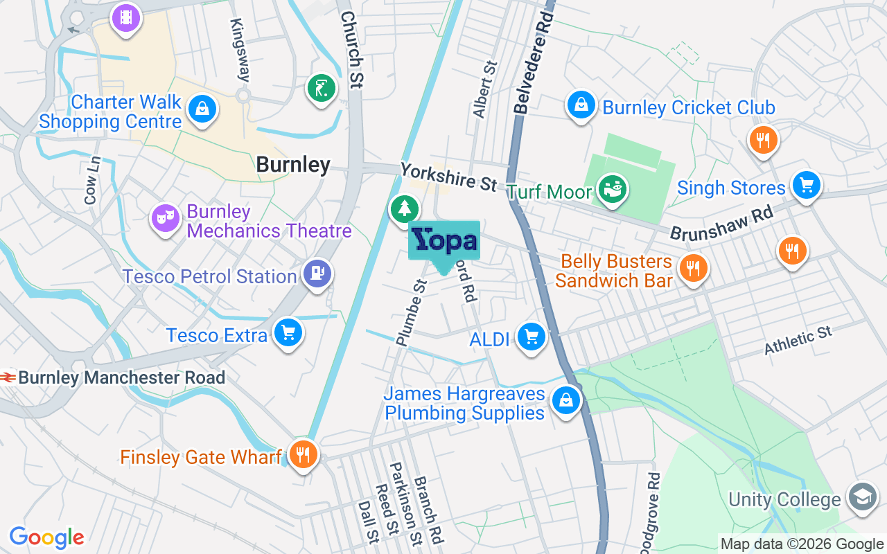 Map showing the location of BB11 3AE
