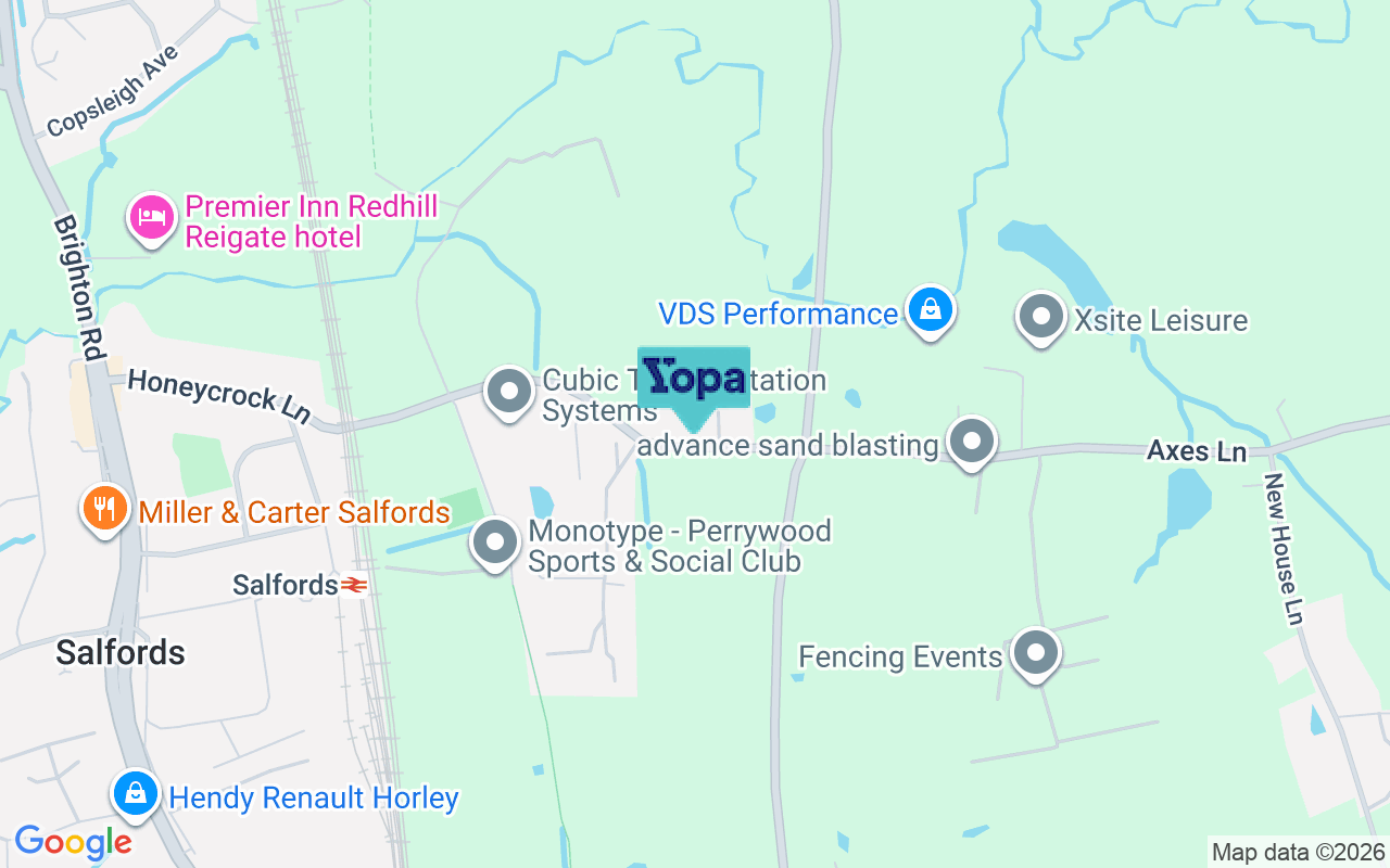 Map showing the location of RH1 5JR