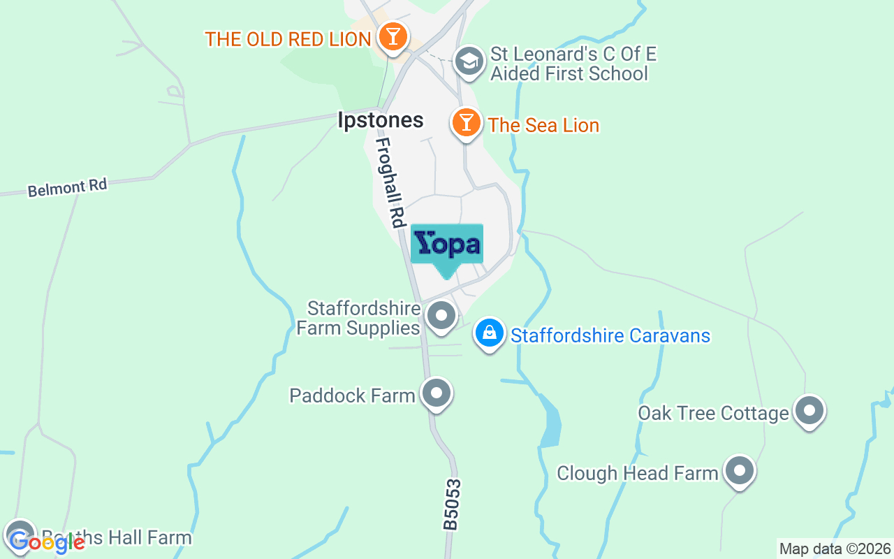Map showing the location of ST10 2NH