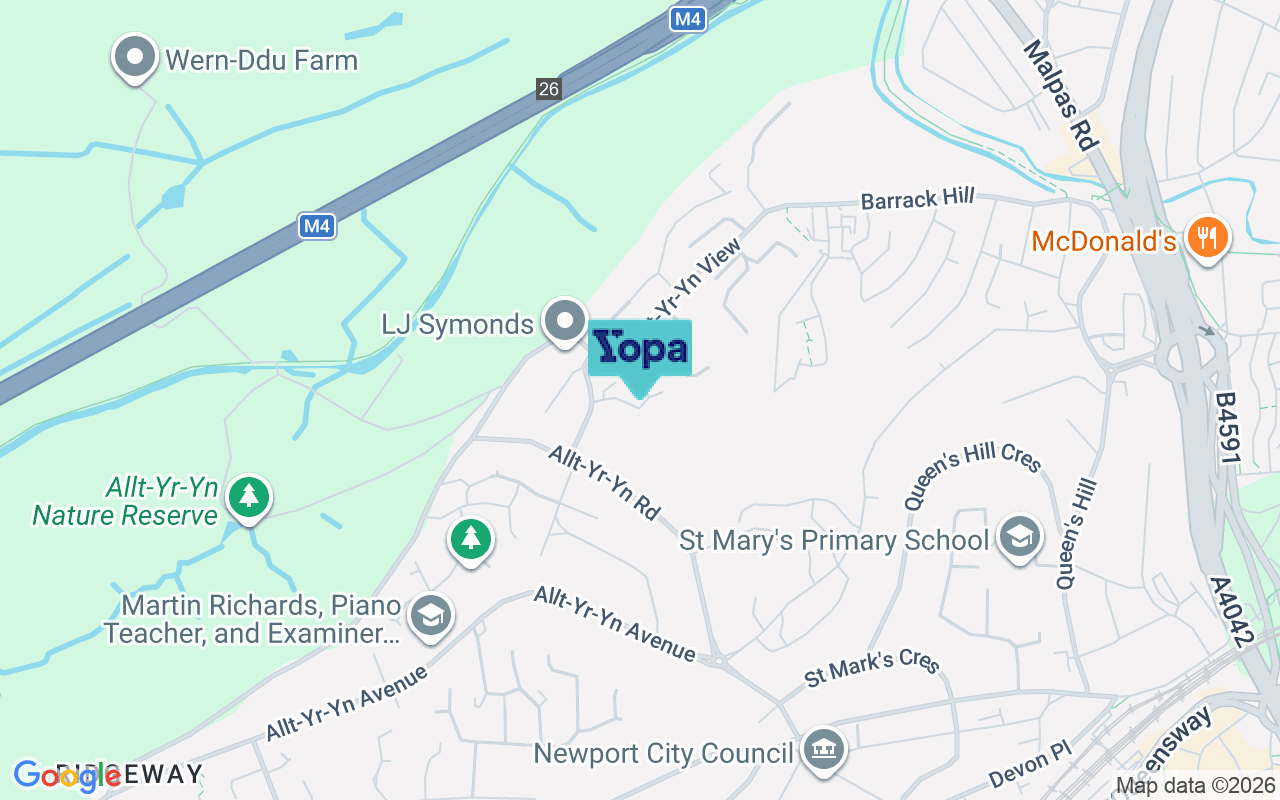 Map showing the location of NP20 5ET