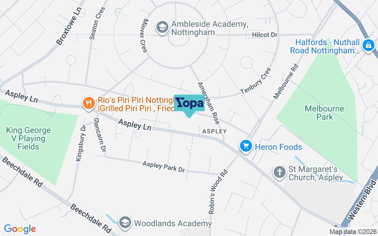 Map showing the location of NG8 5RG