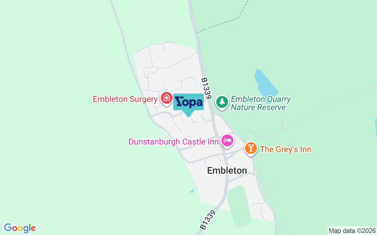 Map showing the location of NE66 3XU
