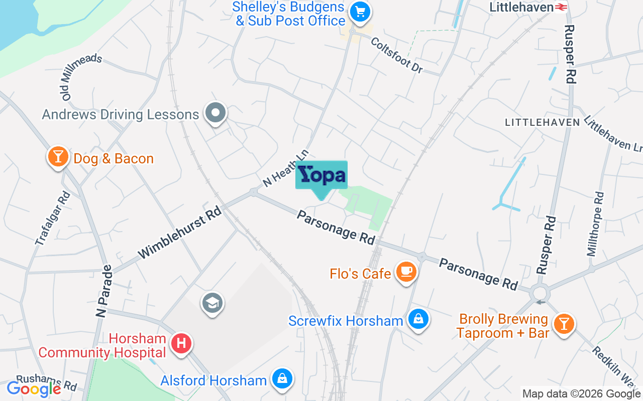 Map showing the location of RH12 4TN