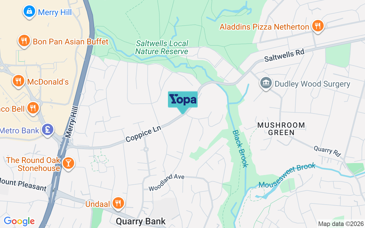 Map showing the location of DY5 1AT