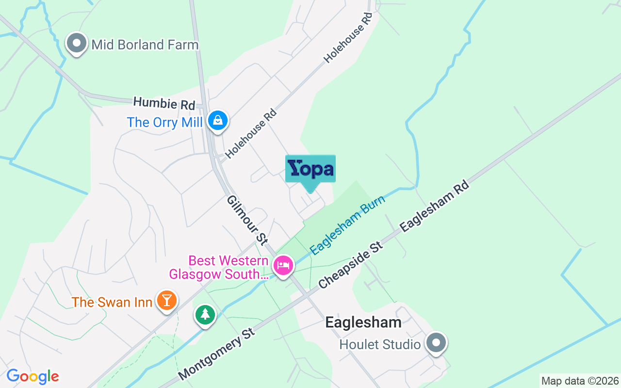 Map showing the location of G76 0JD