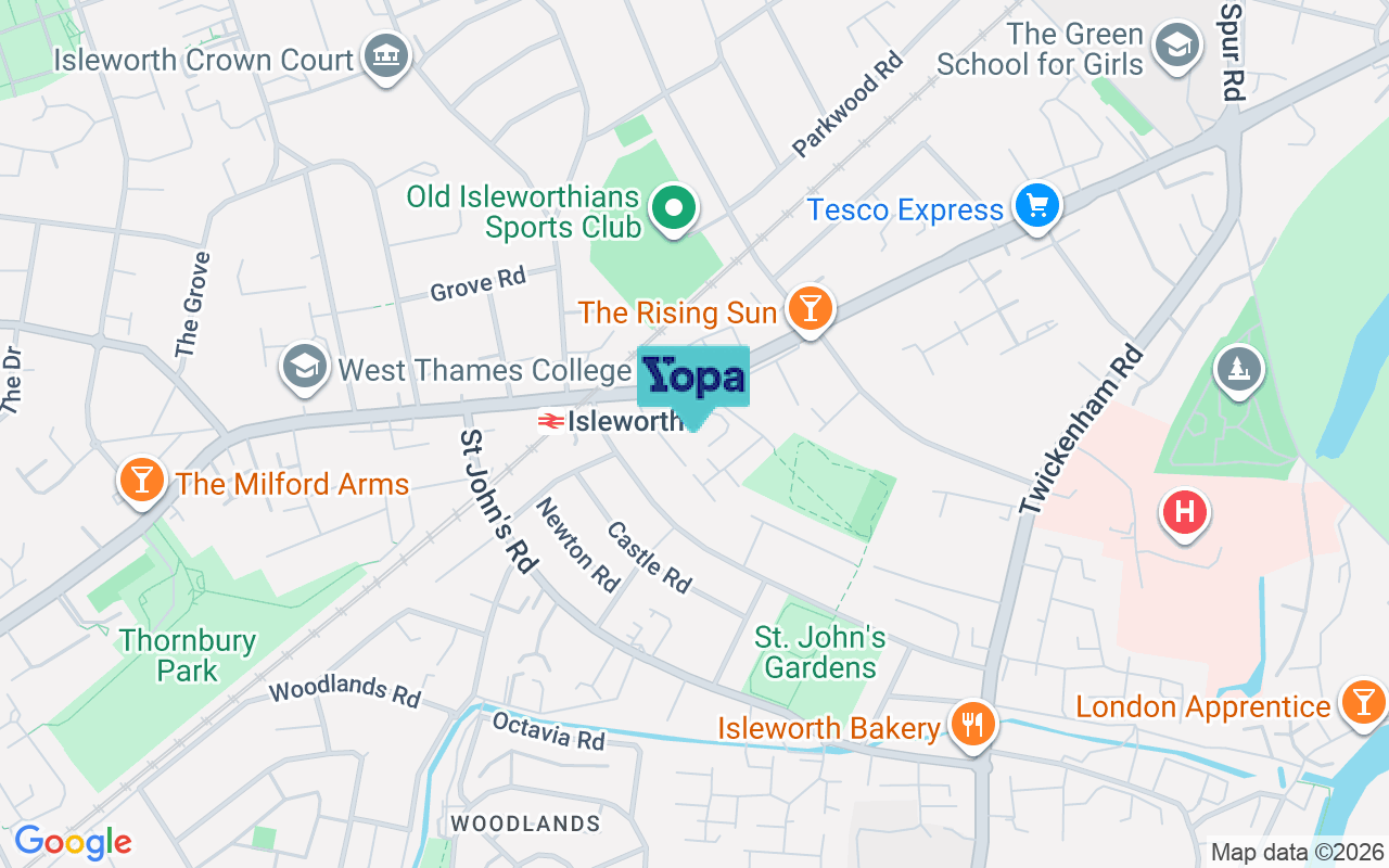 Map showing the location of TW7 5GB