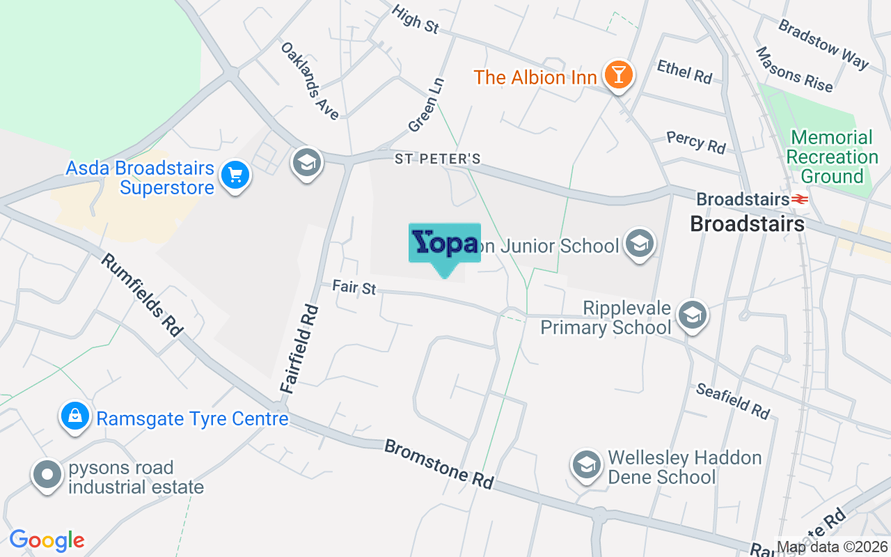 Map showing the location of CT10 2JL