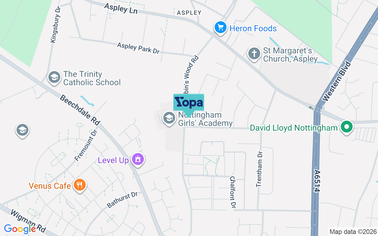 Map showing the location of NG8 3LA