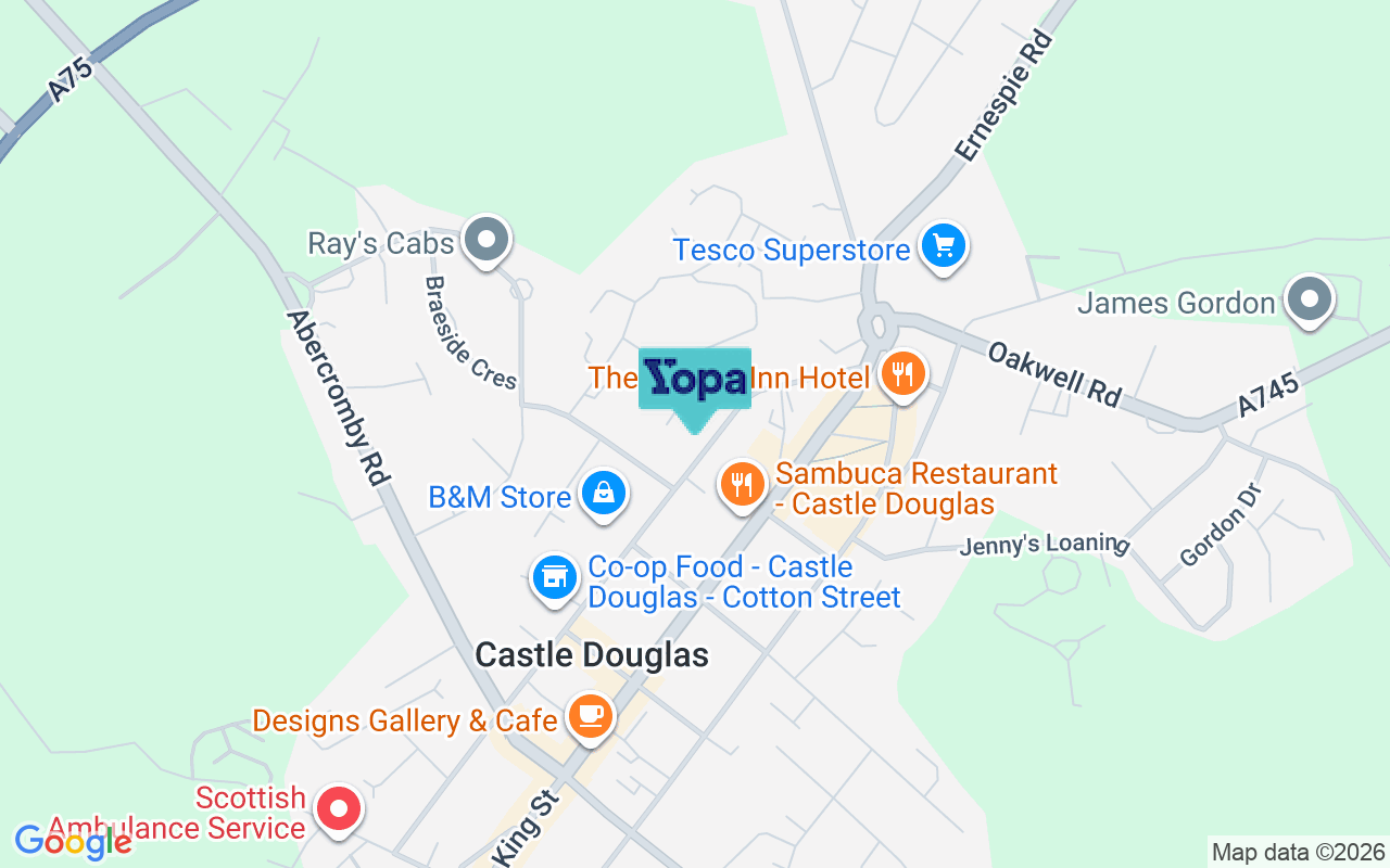 Map showing the location of DG7 1AH