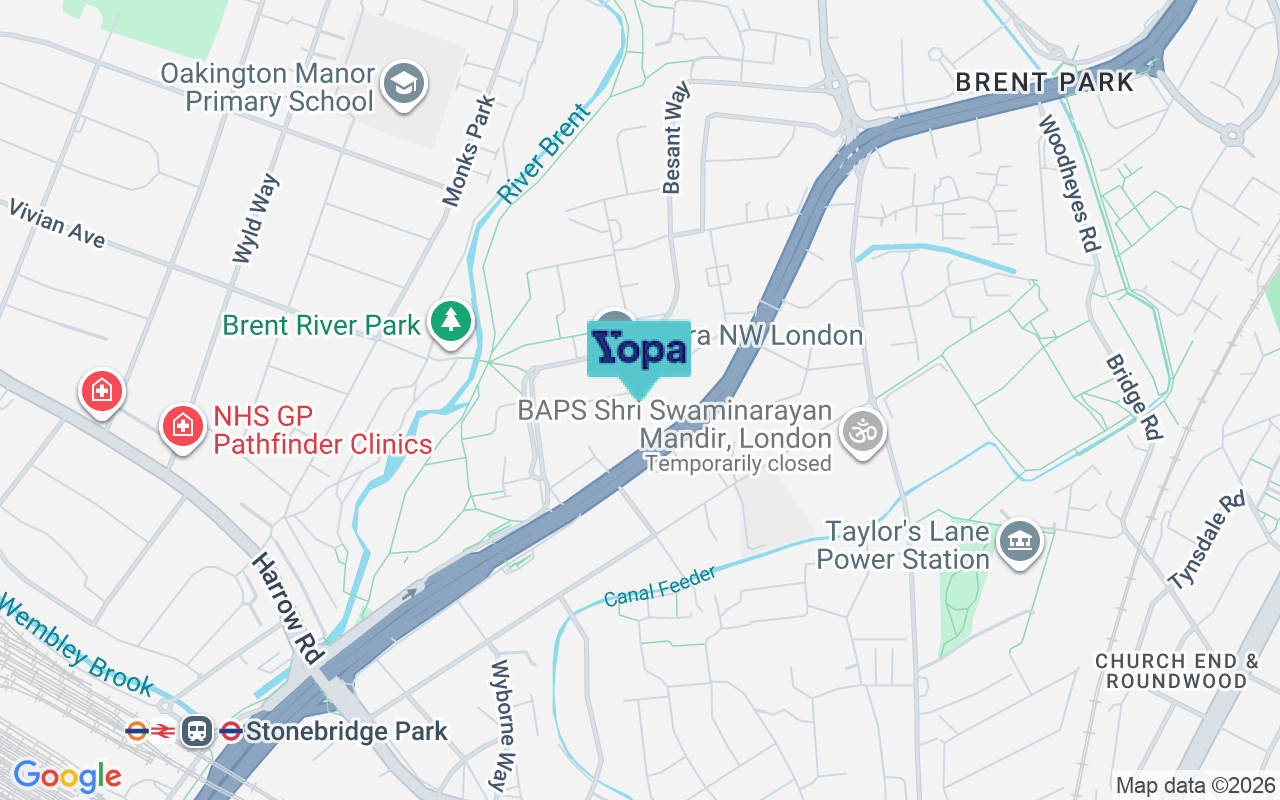 Map showing the location of NW10 0PT