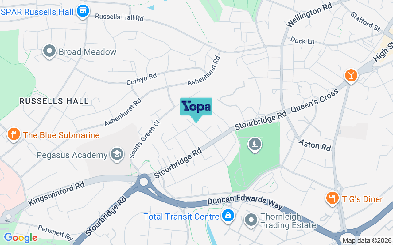 Map showing the location of DY1 2DL