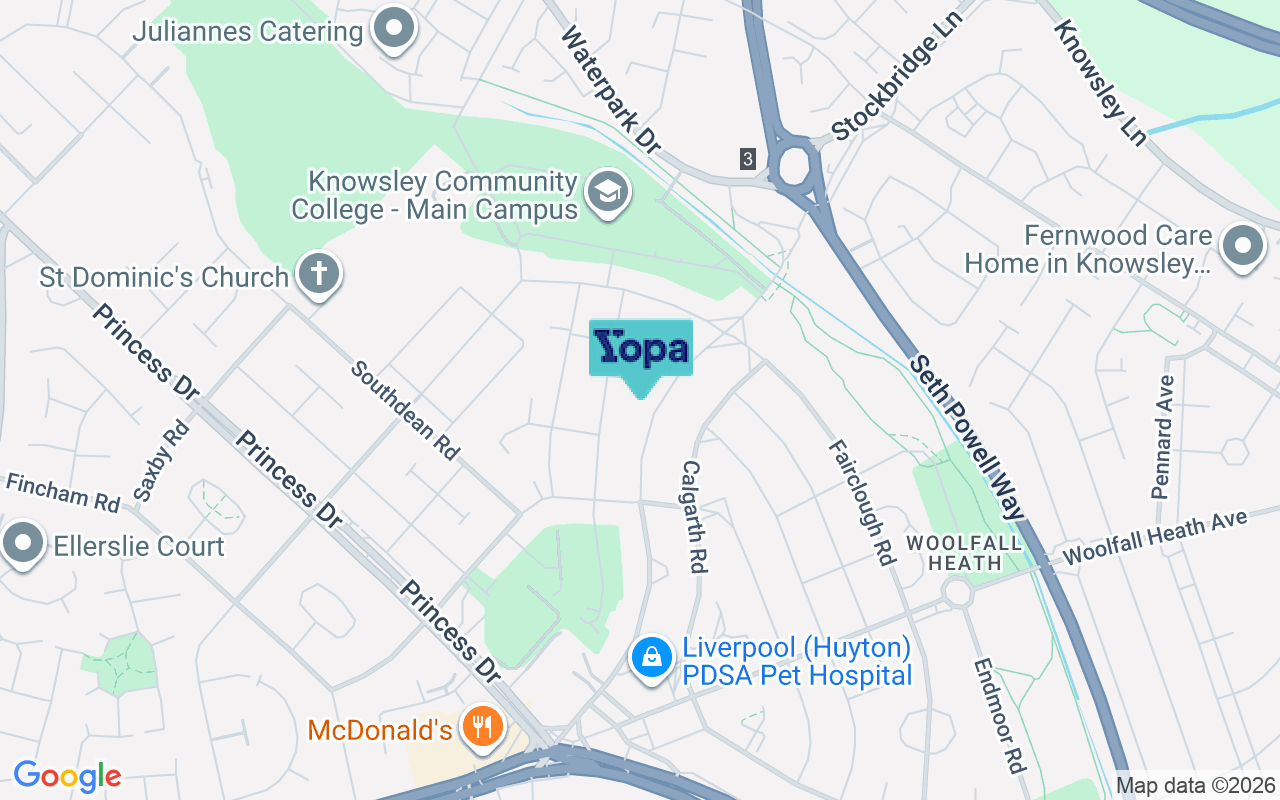 Map showing the location of L36 3SB