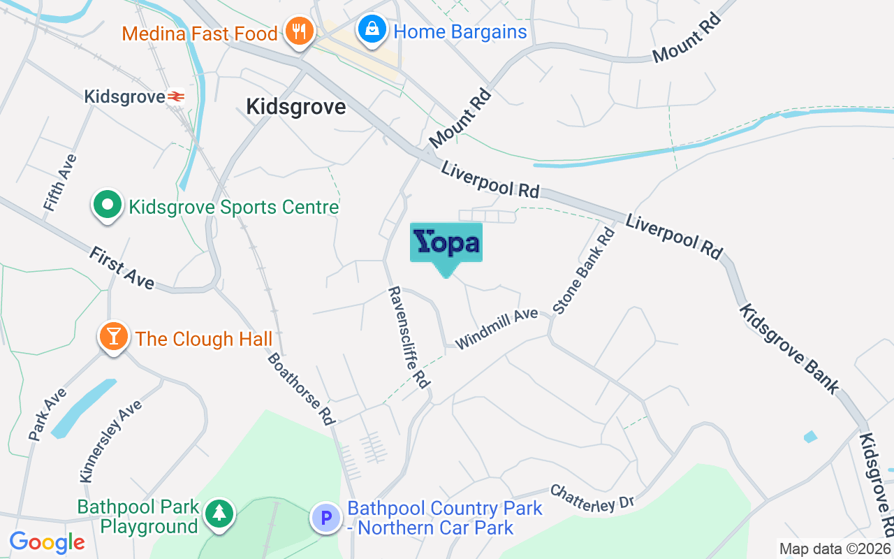 Map showing the location of ST7 4HT