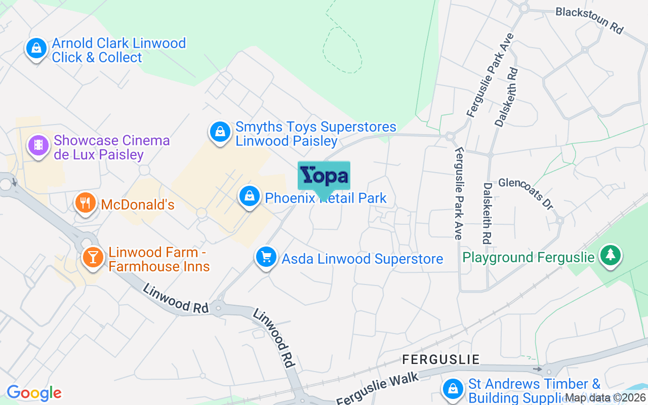 Map showing the location of PA1 2SU