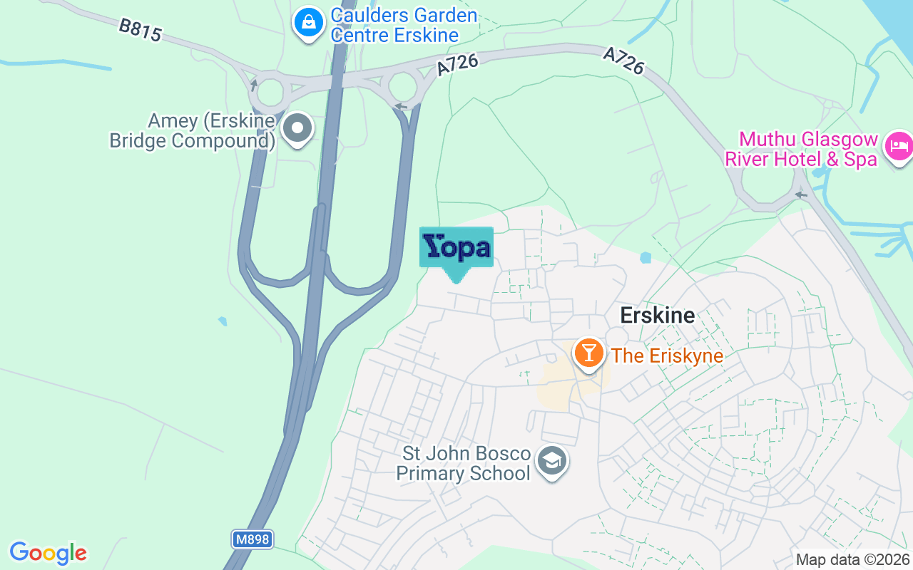 Map showing the location of PA8 6BB