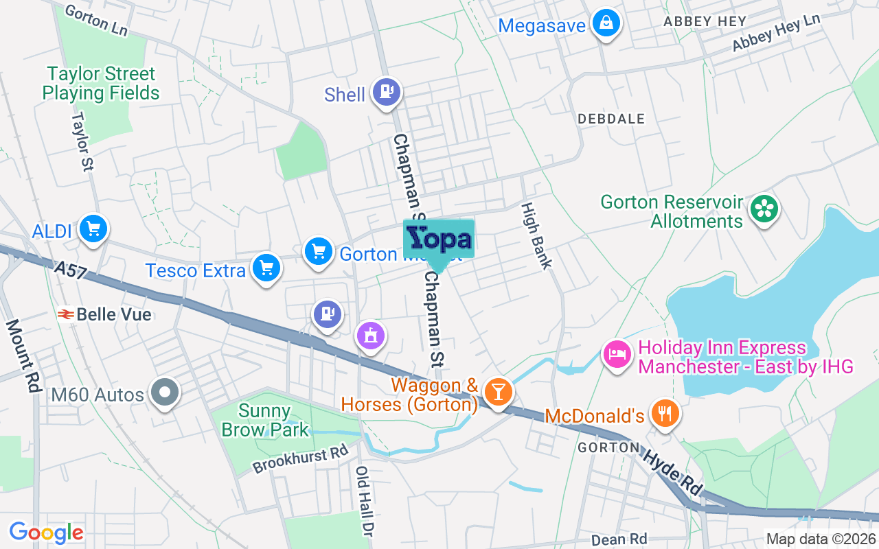 Map showing the location of M18 8UA