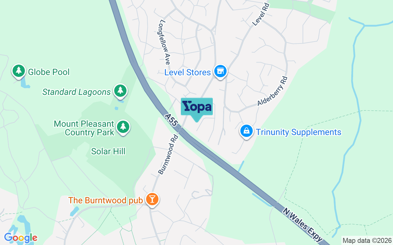 Map showing the location of CH5 3LB