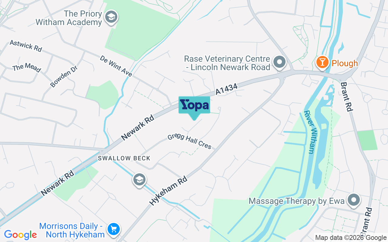 Map showing the location of LN6 8AG