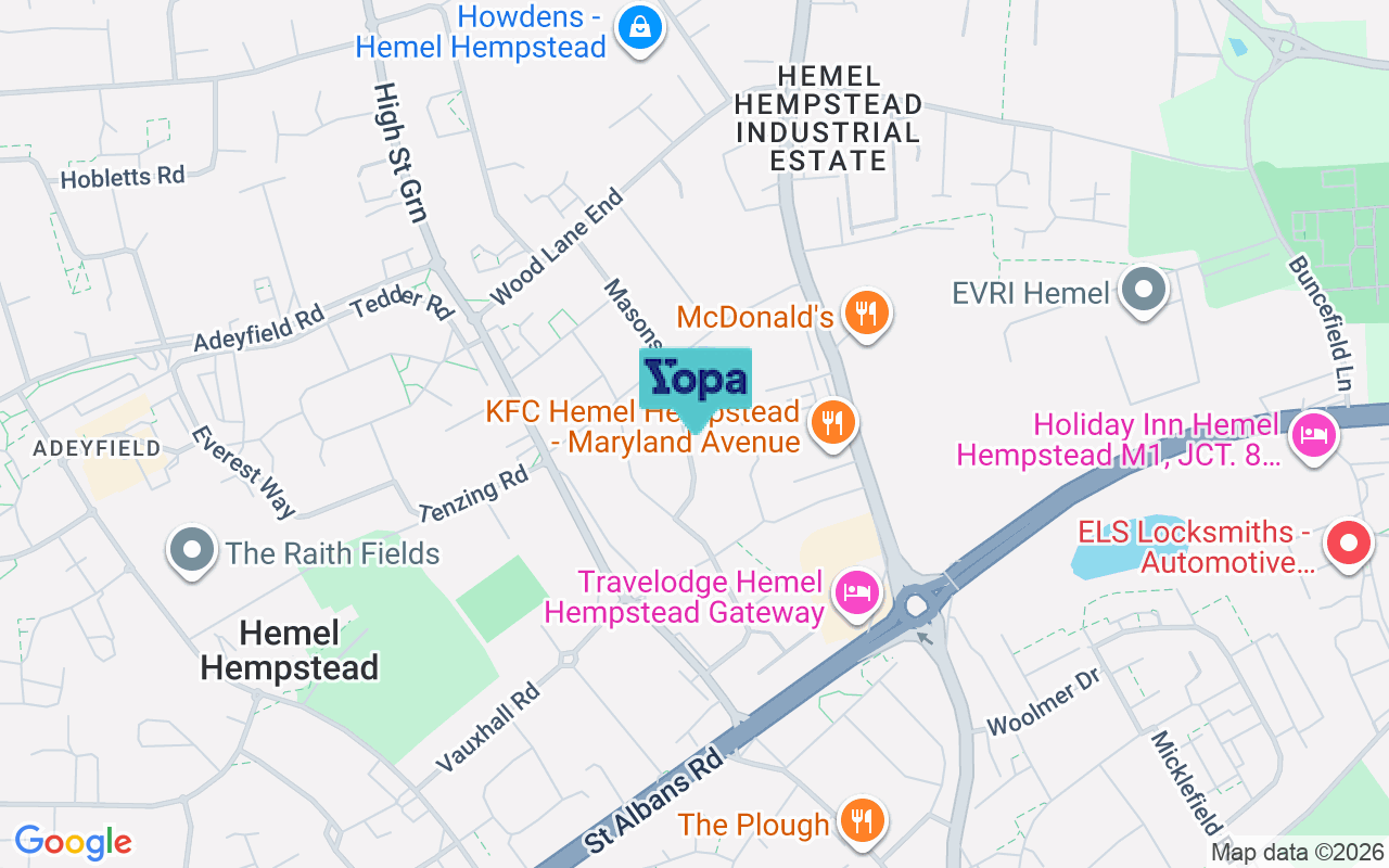 Map showing the location of HP2 4QP
