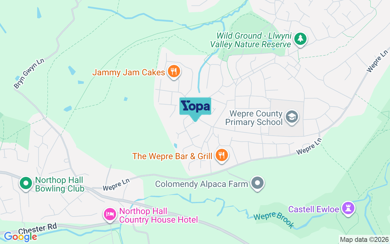 Map showing the location of CH5 4GJ
