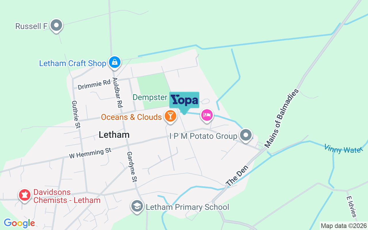 Map showing the location of DD8 2QX