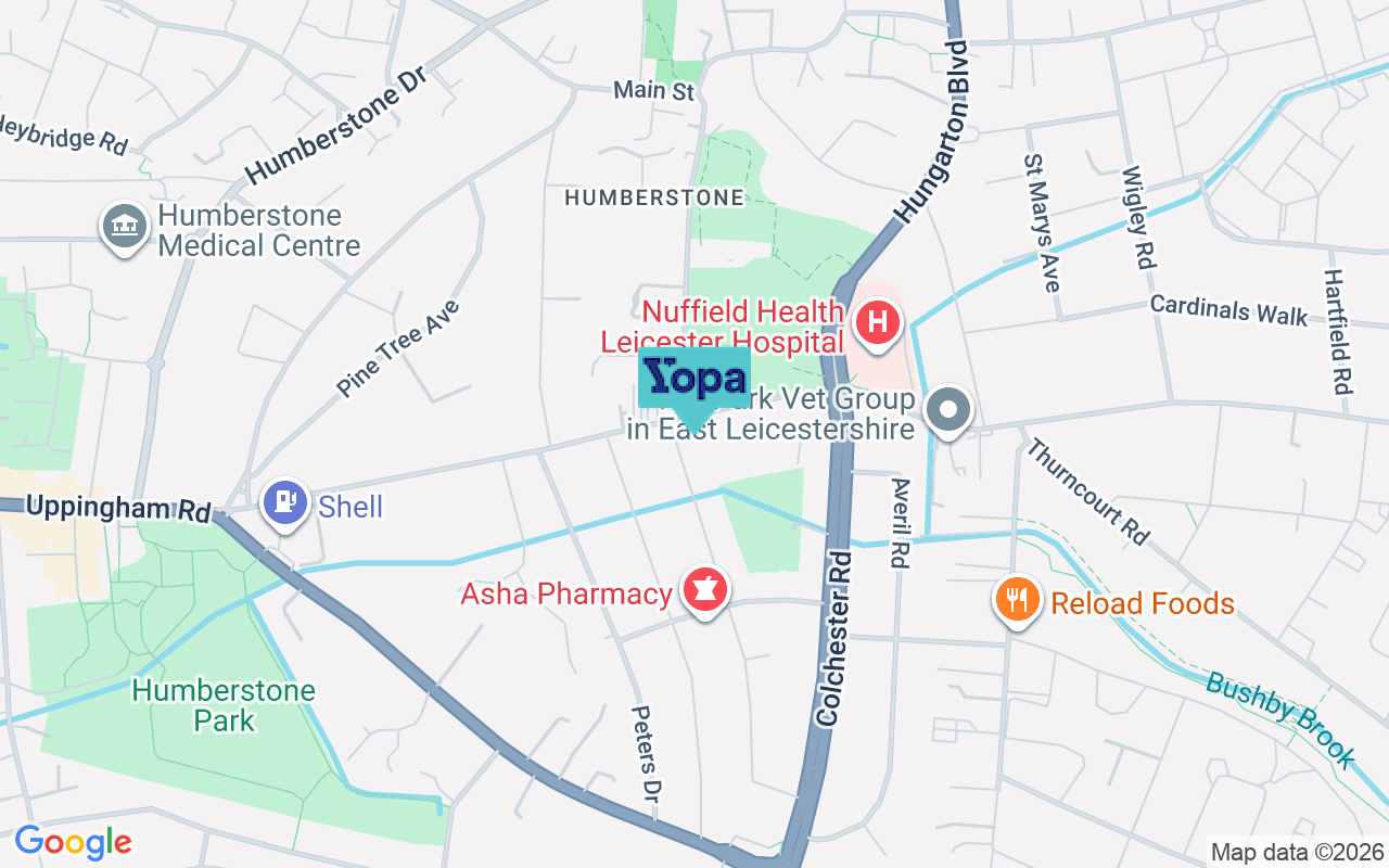 Map showing the location of LE5 2FE