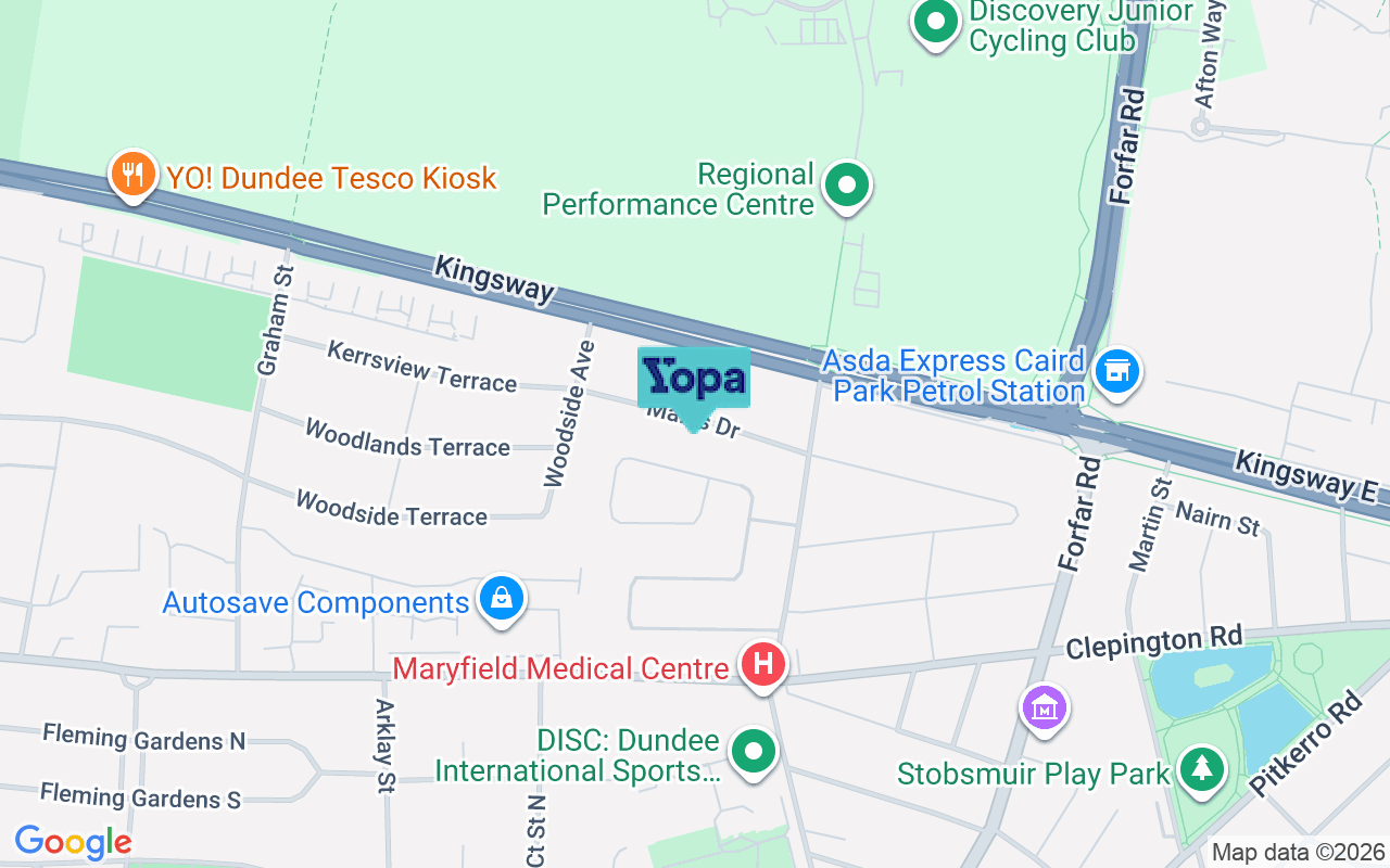 Map showing the location of DD4 9BW