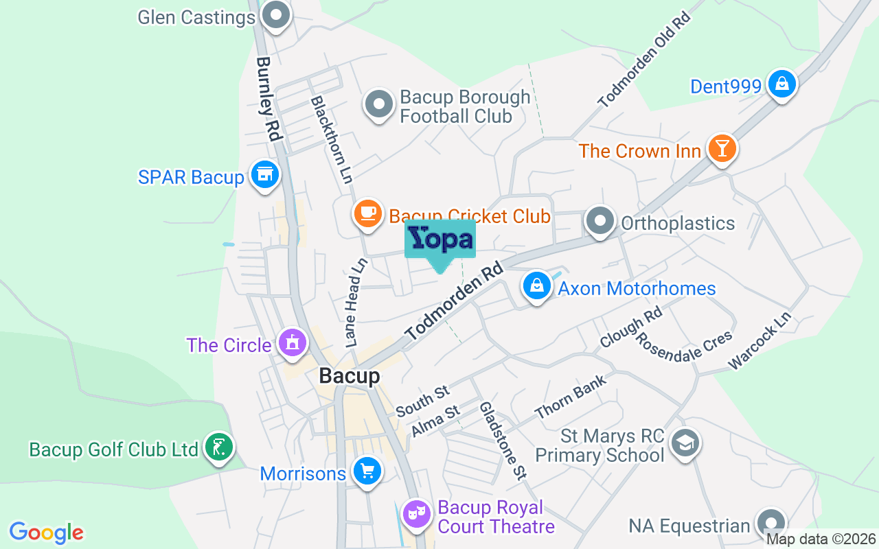 Map showing the location of OL13 9DE