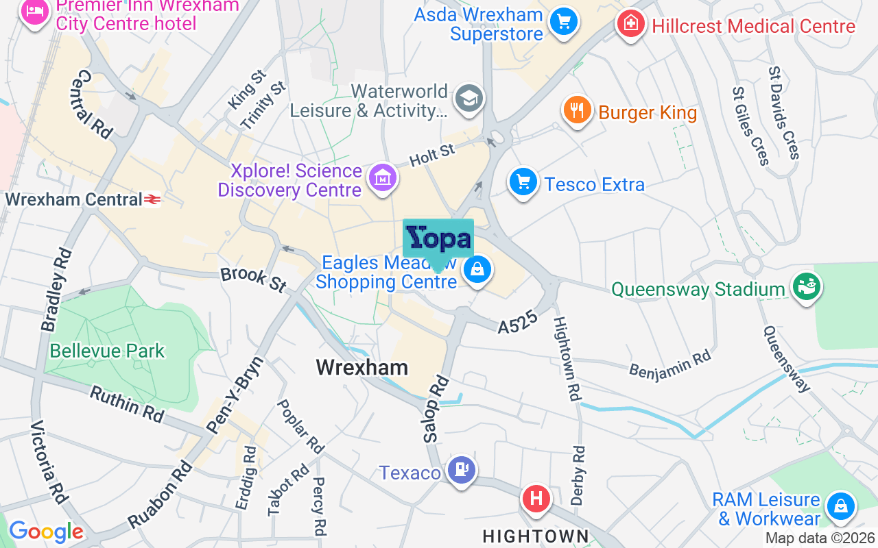 Map showing the location of LL13 8DP
