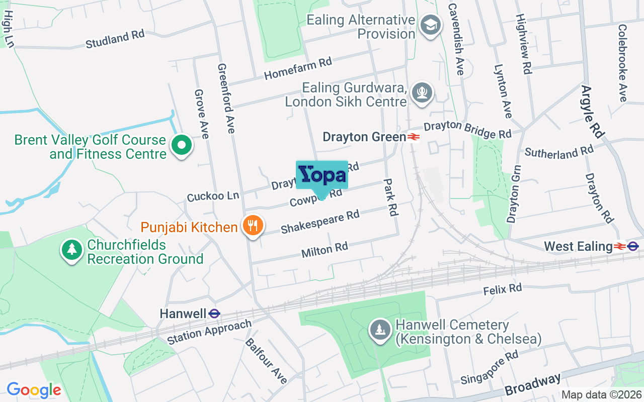 Map showing the location of W7 1EL