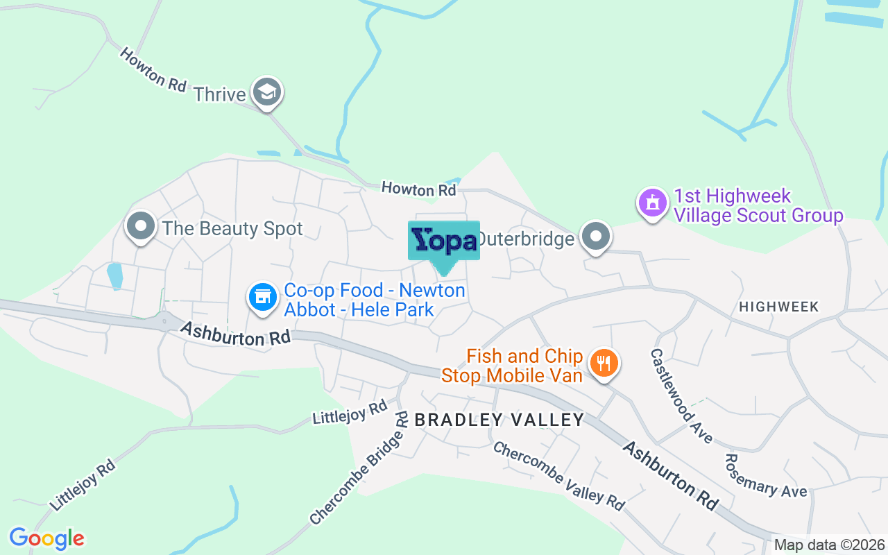 Map showing the location of TQ12 1SZ