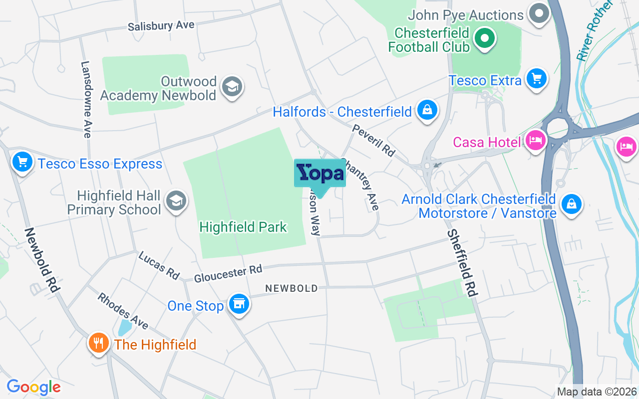 Map showing the location of S41 7DH