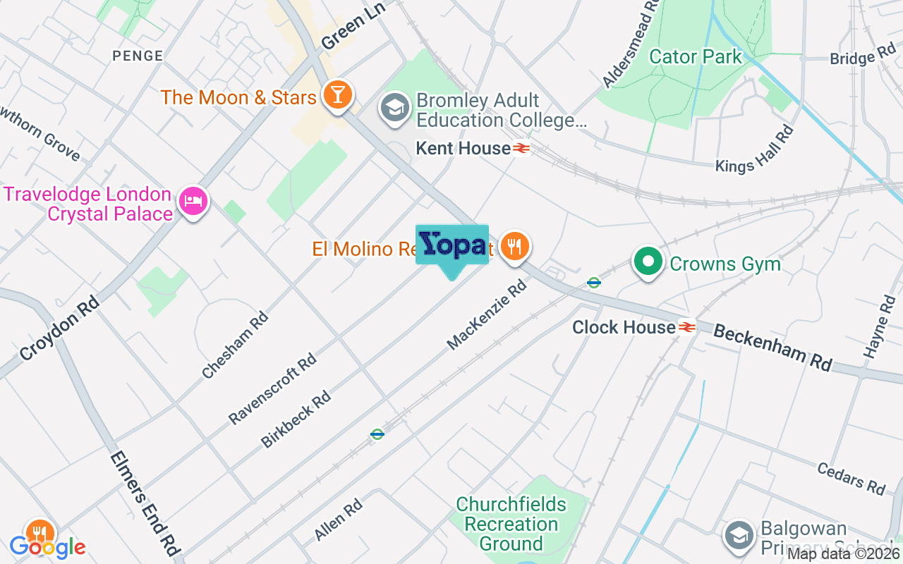 Map showing the location of BR3 4SN