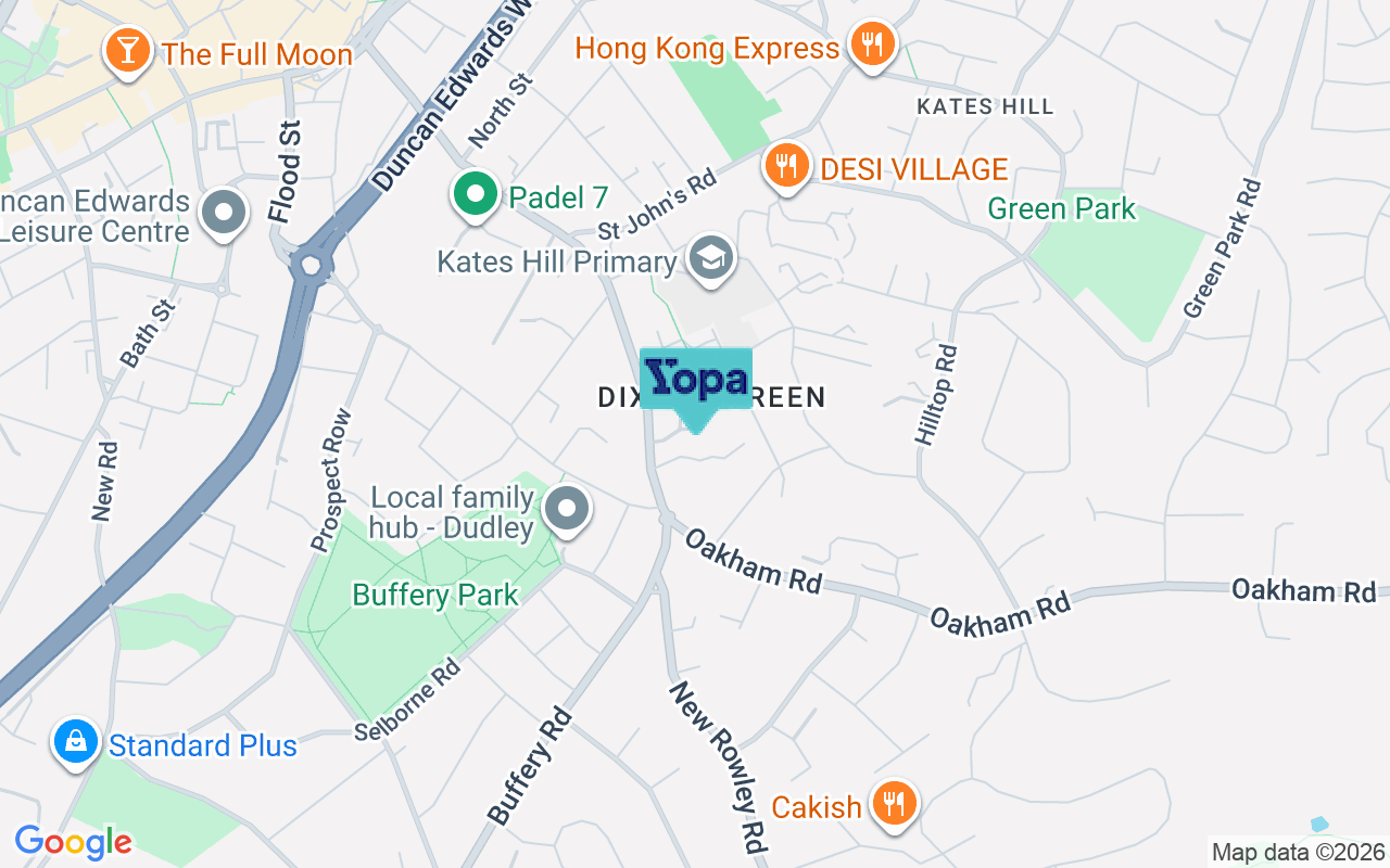 Map showing the location of DY2 7DF