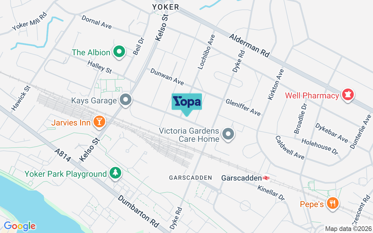Map showing the location of G13 4RB