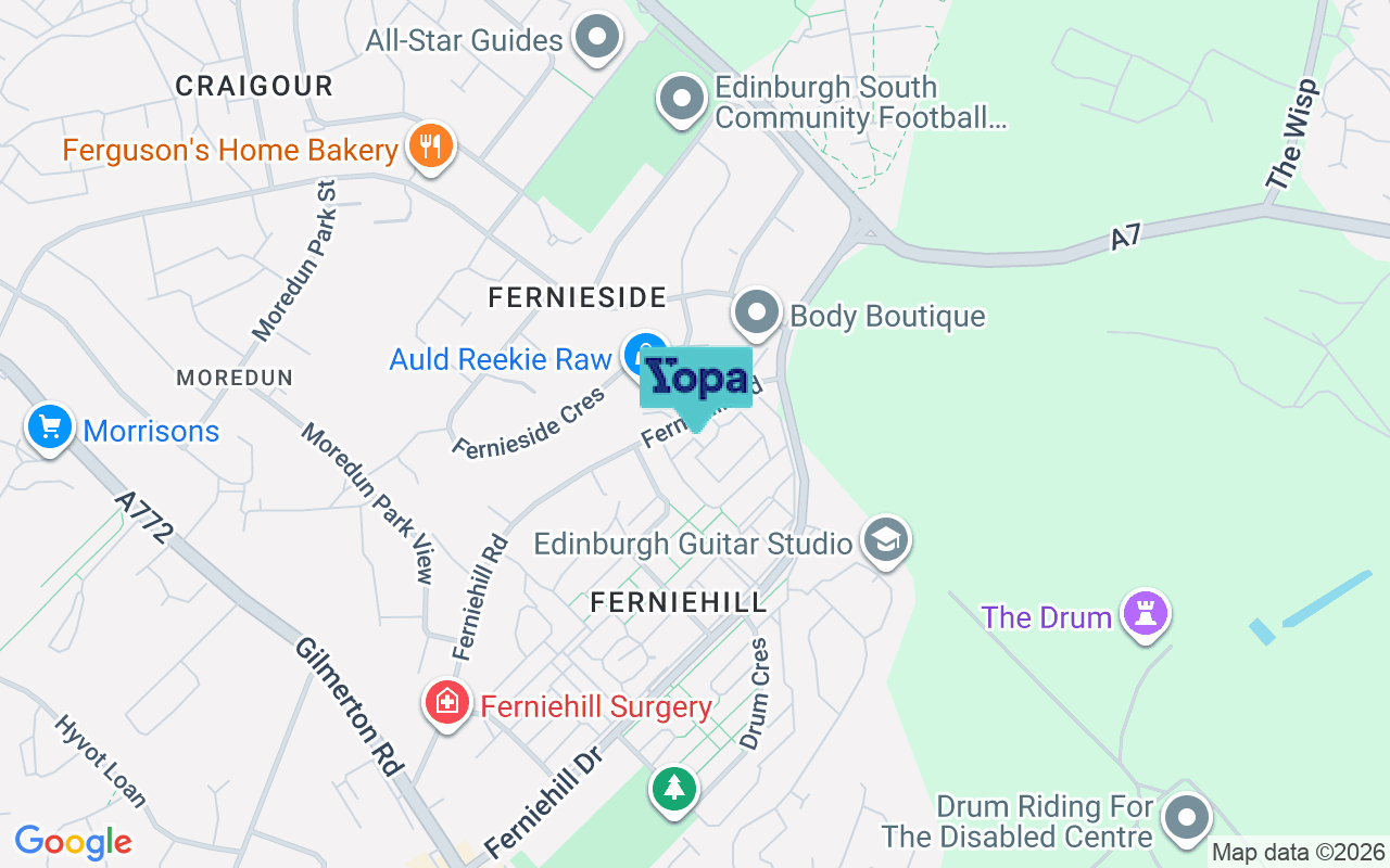 Map showing the location of EH17 7BW