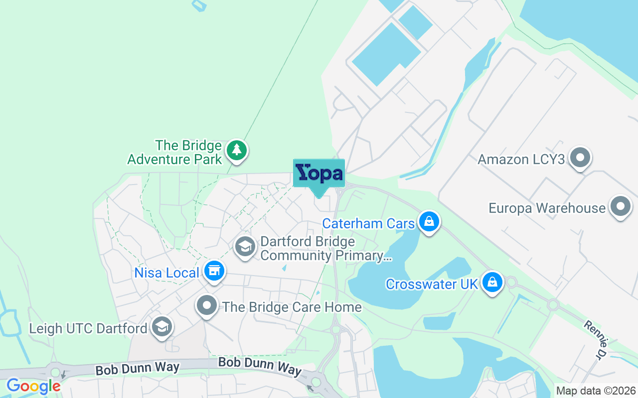 Map showing the location of DA1 5UW