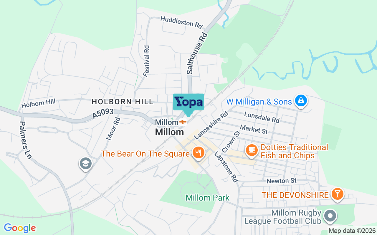 Map showing the location of LA18 5AA