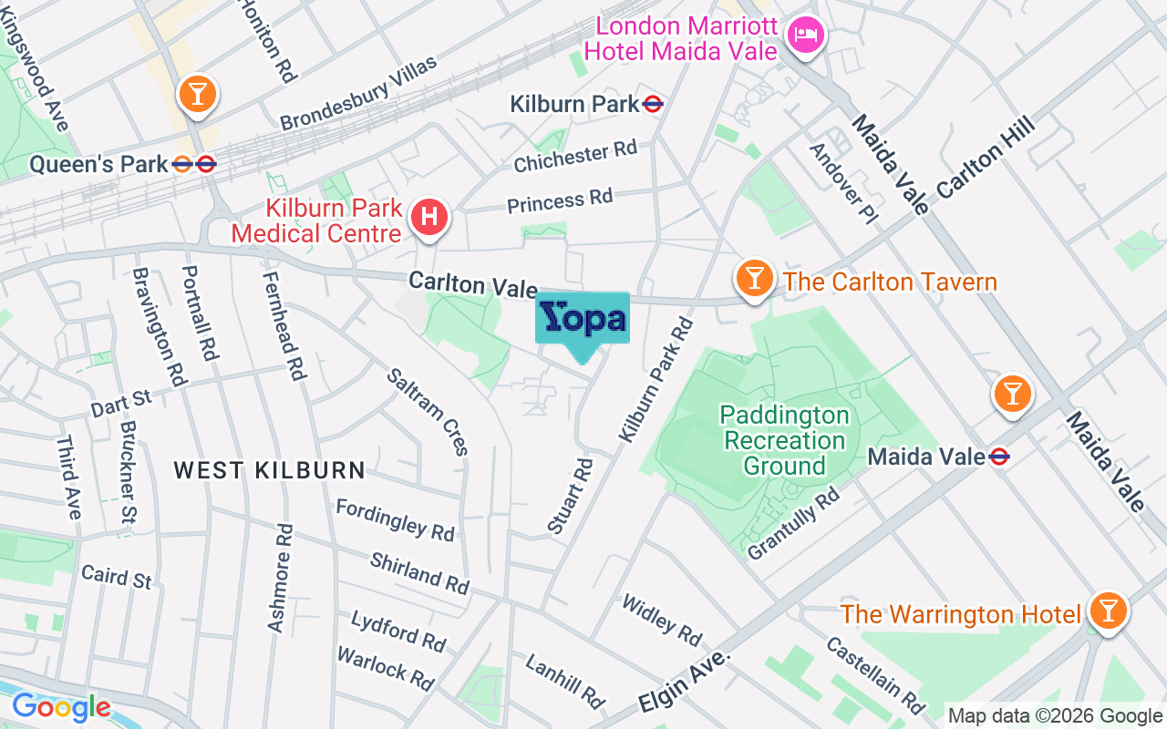 Map showing the location of NW6 5YX